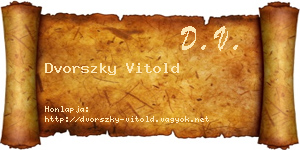 Dvorszky Vitold névjegykártya